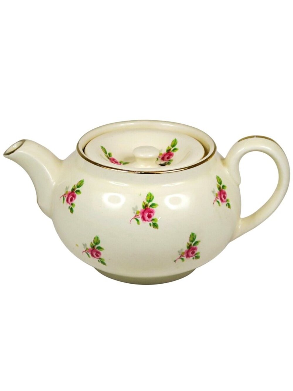 Sampson Bridgwood 14oz Floral Teapot c1950s Roses #42 Mold Made in England